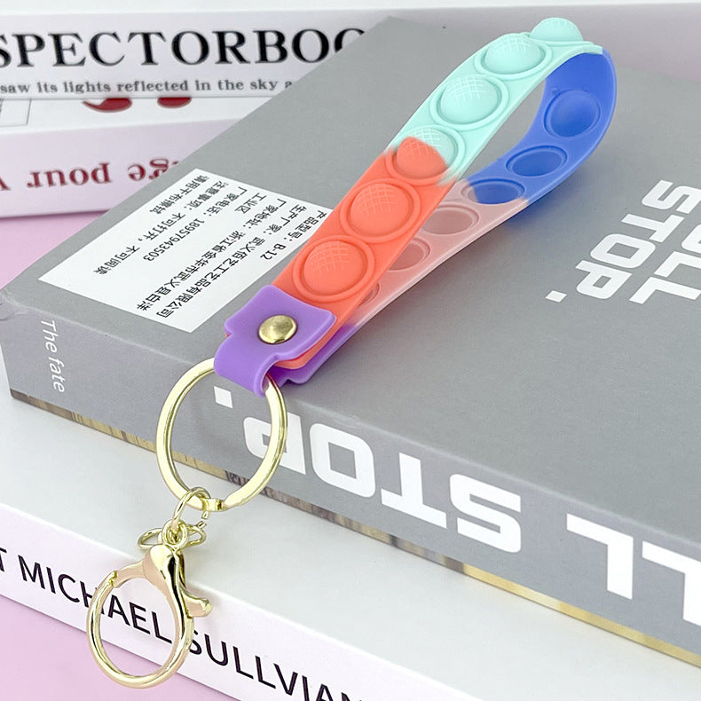 Wholesale PVC Rainbow Fruit Decompression Frozen Leather Rope Keychain